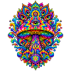 Psychedelischer Augenpilz Mandala