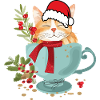 Katze mit Weihnachtsmütze 