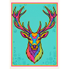 Hirsch Neon Pop-Art Kopf