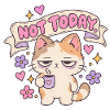 Not Today Katze mit Latte Banner