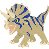 Blau gestreifter Triceratops Print