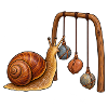 Schnecke mit Kiesel-Mobile