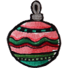 Bunte, gestreifte Weihnachtskugel