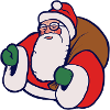 Fetter Cartoon-Weihnachtsmann mit Sack