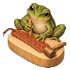 Frosch prägt ein Leder-Lesezeichen