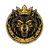 Geometrisches Kronenwolf-Emblem