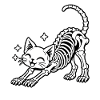 Fröhliche Skelettkatze Stretch