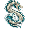Jörmungandr – Midgardschlange in Meereswellen