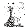 Giraffenwelpen-Mondnacht