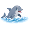 Delfinenspiel in Meereswellen