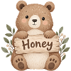 Niedlicher Bär mit Honey-Schild