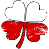 Polen Flagge Kleeblatt used
