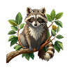 Waschbär im Ast