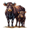 Angus-Kuh-Kalb-Paar