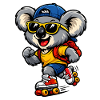 Koala mit Rollschuhen – Süßes Freizeitmotiv