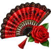 Spanischer Fächer mit Rose