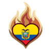 Ecuador Flag Heart on Fire