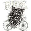 Wütende Katze auf Rennrad 
