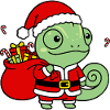 Süße Weihnachts-Chamäleon-Weihnachtsmann-Geschenktasche