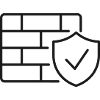 Firewall-Schutzlinien-Symbol