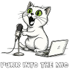 Lustiger Katzen-Podcaster am Laptop