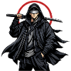 Schwarzer Ninja mit Klinge