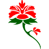Rote Blume im Grünblatt Design