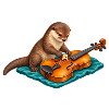 Otter repariert eine Geige