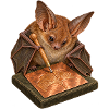 Fledermaus prägt ein Kupferblatt