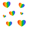 Rainbow Hearts LGBT-Stolz