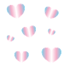 Trans Flag Hearts