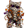 Halloween Mumienkatze mit Süßkram