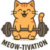 Meow-tivation – Katze beim Gewichtheben