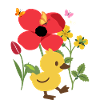 Küken Blumen Kinder Vogelmotiv Geschenkidee
