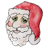 Verspieltes Aquarell-Weihnachtsmannporträt