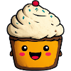 Kawaii Cupcake Gesicht Illustration