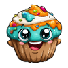 Kawaii Cupcake Cartoon Gesichter