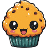 Kawaii Muffin Lächelnder Snack