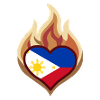 Philippines Flag Heart on Fire