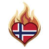 Norway Flag Heart on Fire
