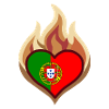 Portugal Flag Heart on Fire
