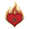 Morocco Flag Heart on Fire