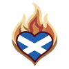 Scotland Flag Heart on Fire