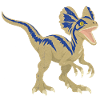 Azurblauer Dino mit Zackenmuster