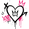 Graffiti-Herz mit rosa Krone