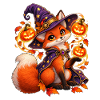 Kleiner Magischer Fuchs zu Halloween