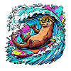 Relaxed Surfer Otter