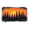 Sonnenuntergang Waldsilhouette