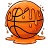 Zerschmelzender orangefarbener Basketball-Splash