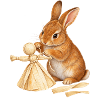 Kaninchen mit Maisblattpuppe